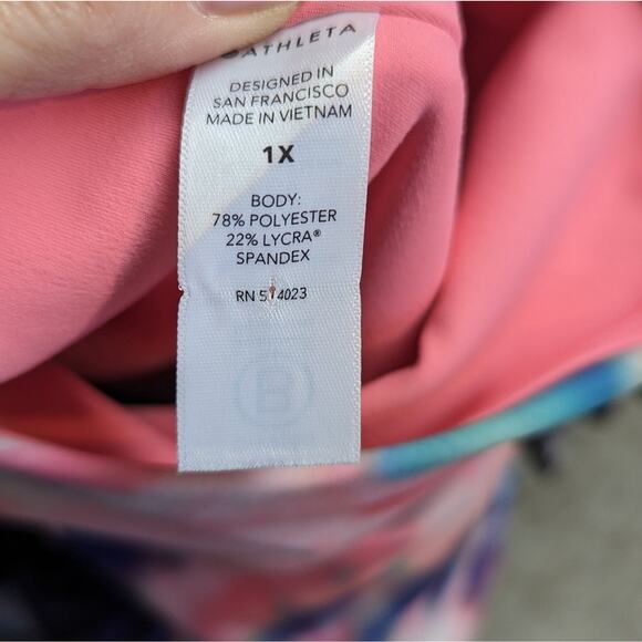 Athleta Elation 7/8 Tight Pink Blue Tie Dye Activewear Gym Workout Leggings 1X - Picture 9 of 10